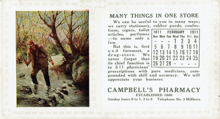          Campbell: Campbell's Pharmacy Calendar, 1911 picture number 1
   