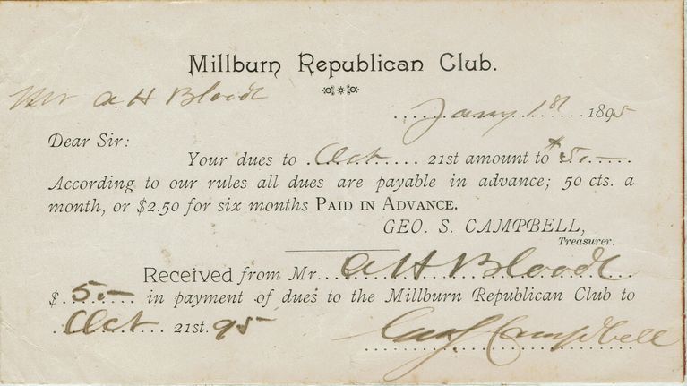          Blood: Millburn Republican Club Membership, 1895 picture number 1
   