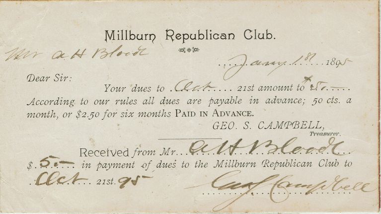          Blood: Millburn Republican Club Membership, 1895 picture number 1
   