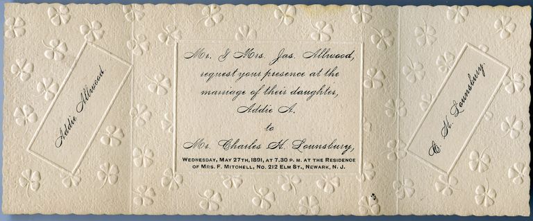         Allwood Wedding Invitation, 1891 picture number 1
   