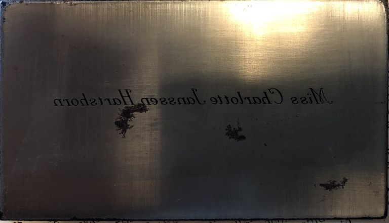          Hartshorn: Engraving Plate for Miss Charlotte Janssen Hartshorn picture number 1
   