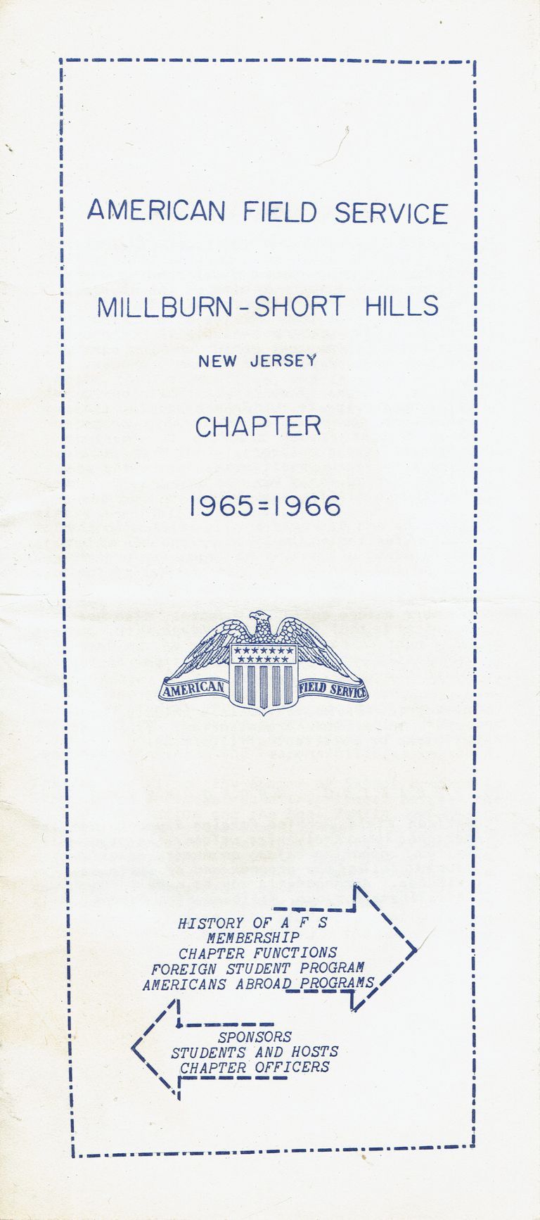          AFS: American Field Service Millburn-Short Hills brochure 1965-6 picture number 1
   