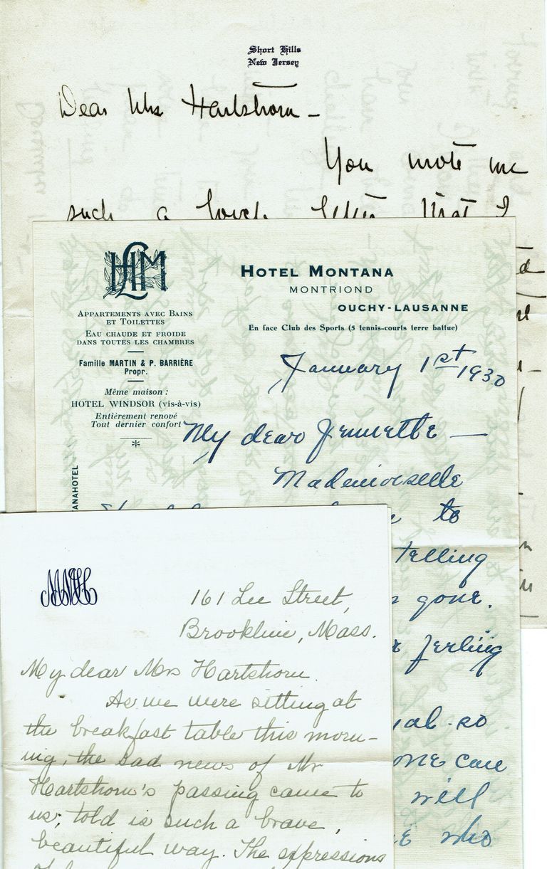          Letters of Condolence to Jeannette Hartshorn upon the Death of Stewart Hartshorn, Jr., 1929 picture number 1
   
