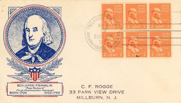          Rogge: First Day Ben Franklin Cover belonging to C.F. Rogge, 1938 picture number 1
   