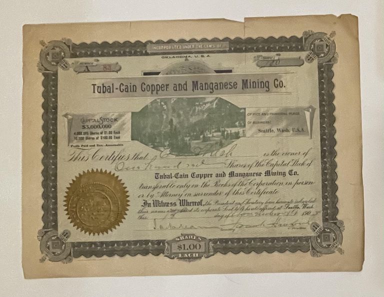          Front of certificate
   