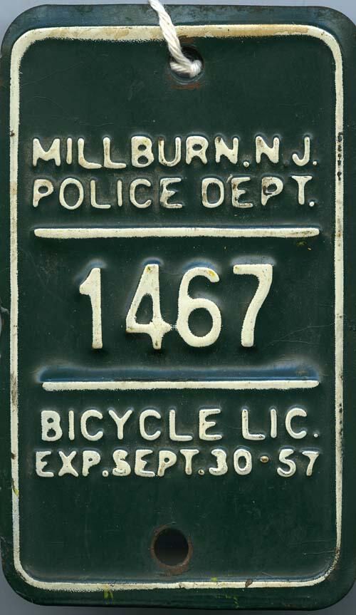          Millburn Township Bicycle License, 1957 picture number 1
   