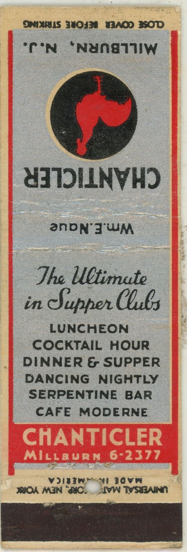          Chanticler: Chanticler Matchbook Cover picture number 1
   