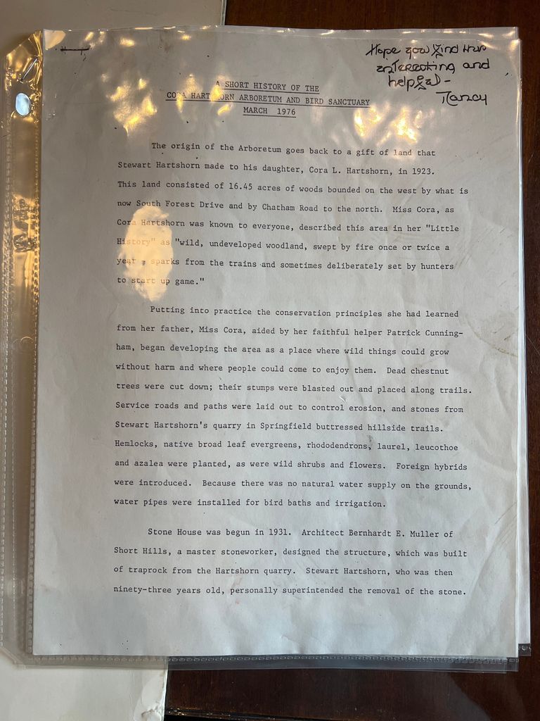          Arboretum: Short History of the Cora Hartshorn Arboretum and Bird Sanctuary- March 1976 picture number 1
   