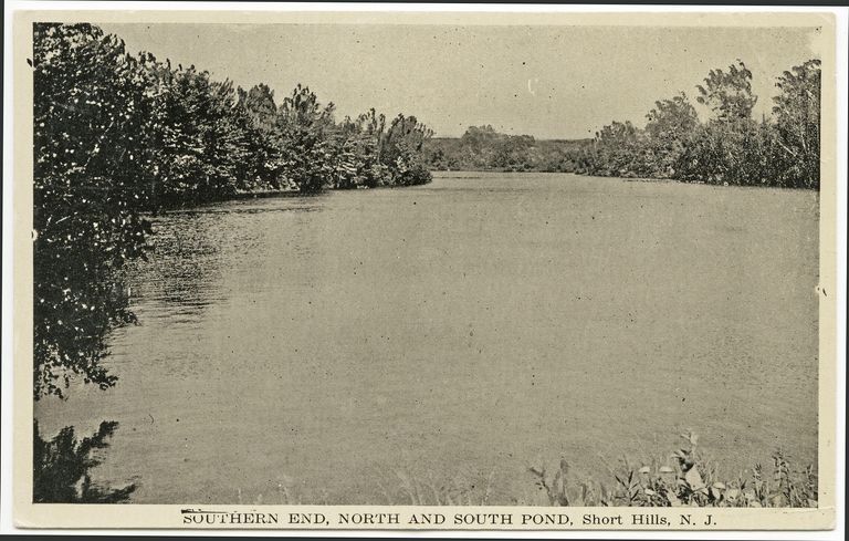          Photographic Postcard of the Southern End of the North and South Pond, Short Hills, NJ
   