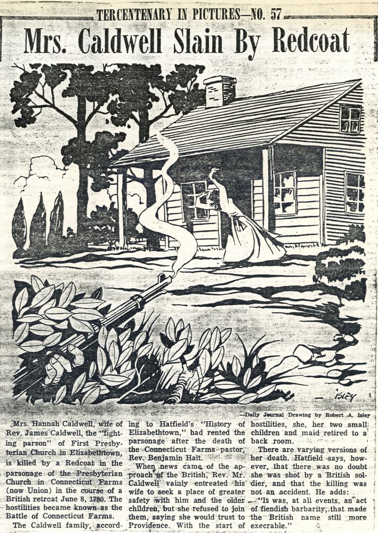          Battle of Springfield: Article and illustration on the murder of Hannah Caldwell, 1780 picture number 1
   