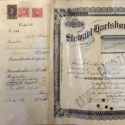          Hartshorn: Stewart Hartshorn Company Stock Certificates picture number 1
   