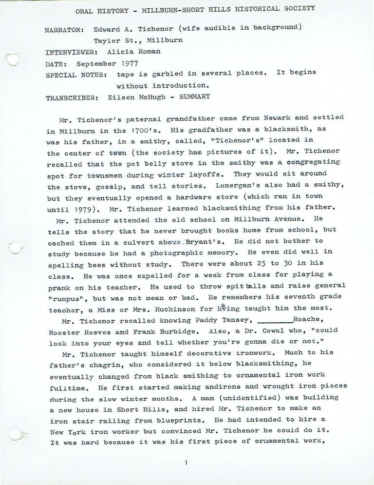          Tichenor was the owner of Tichenors Ornamental Ironworks.; 2 pages
   