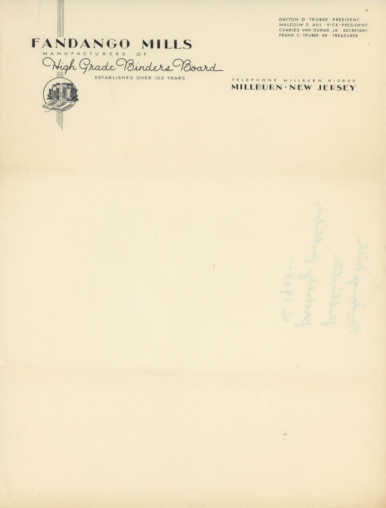          Fandango Mills: Fandango Mills Company Stationery picture number 1
   