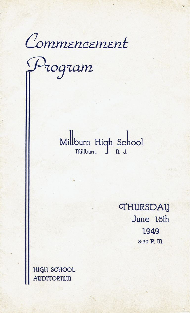          Millburn High School Commencement Program and Ticket, 1949 picture number 1
   