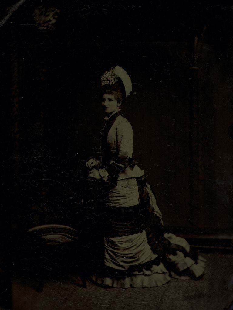          Photograph: Fashionably Dressed Female Standing, c. 1870s-80s picture number 1
   
