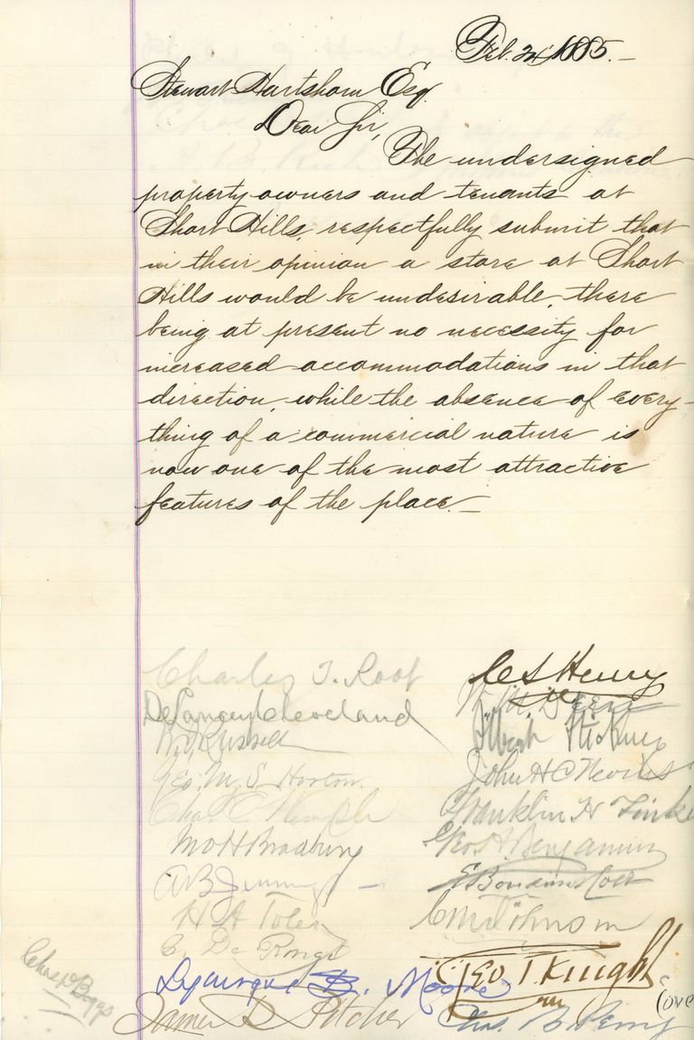          Hartshorn: Petition Against Store in Short Hills, 1885 picture number 1
   