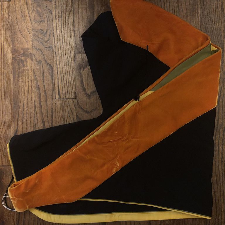          Rust Colored Velvet & Black Academic Hood
   