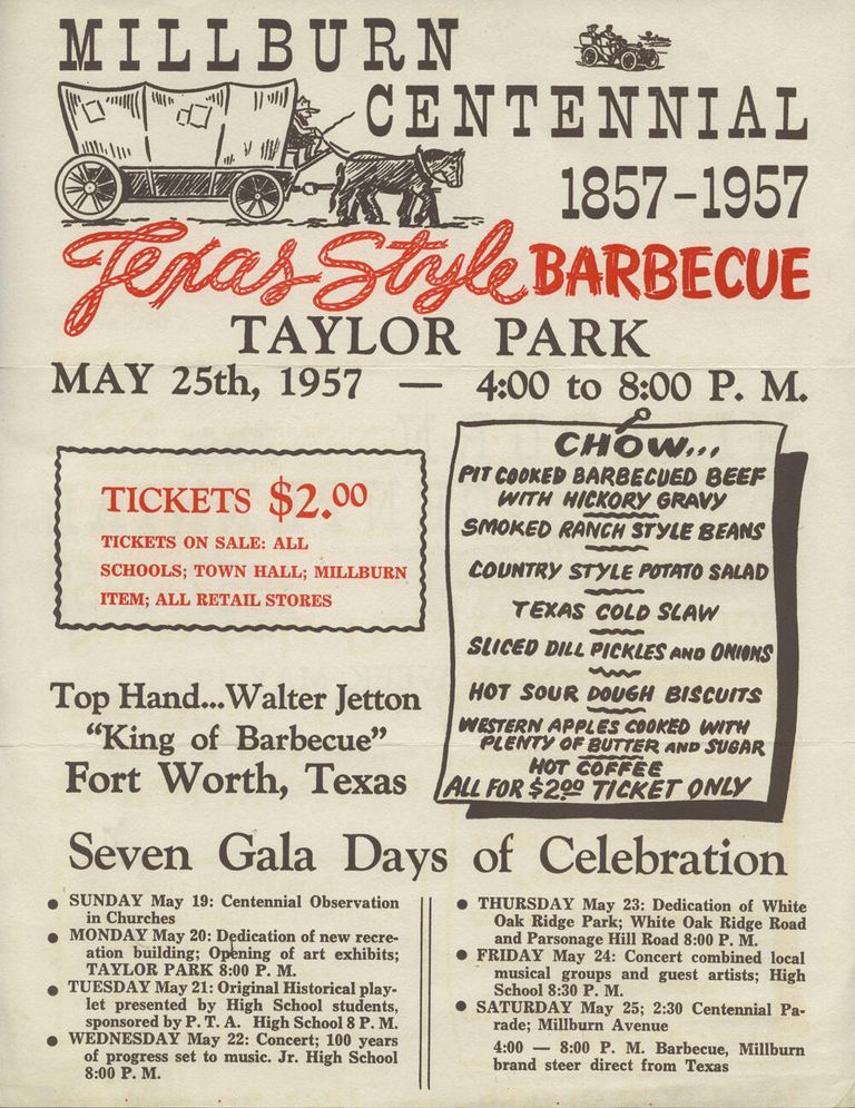          Millburn Centennial Barbecue Flyer, 1957 picture number 1
   