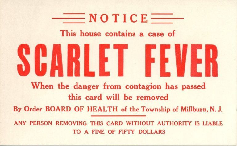          Board of Health: Scarlet Fever Contagion Notice, 1930s picture number 1
   