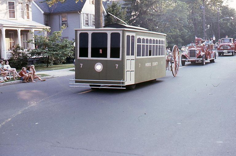          July 4: Morris County Trolley Car #7 at American Bicentennial Parade, 1976. picture number 1
   
