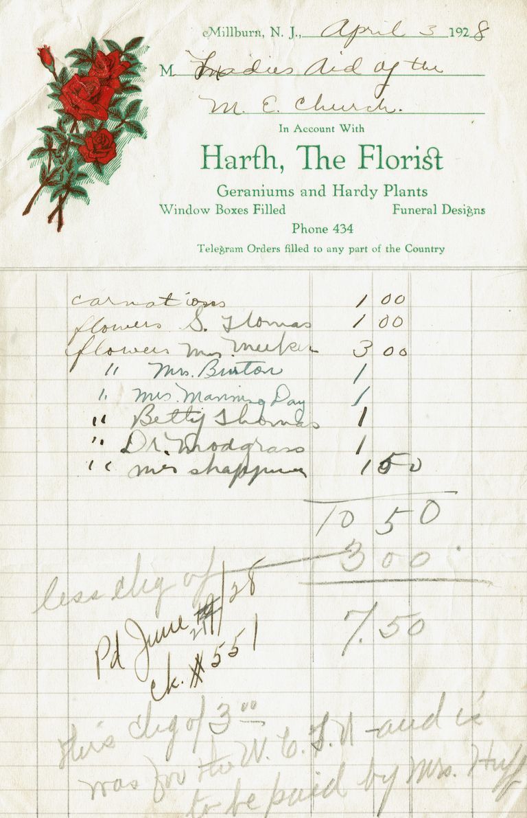          Harth: Harth The Florist Receipts, 1928-30 picture number 1
   