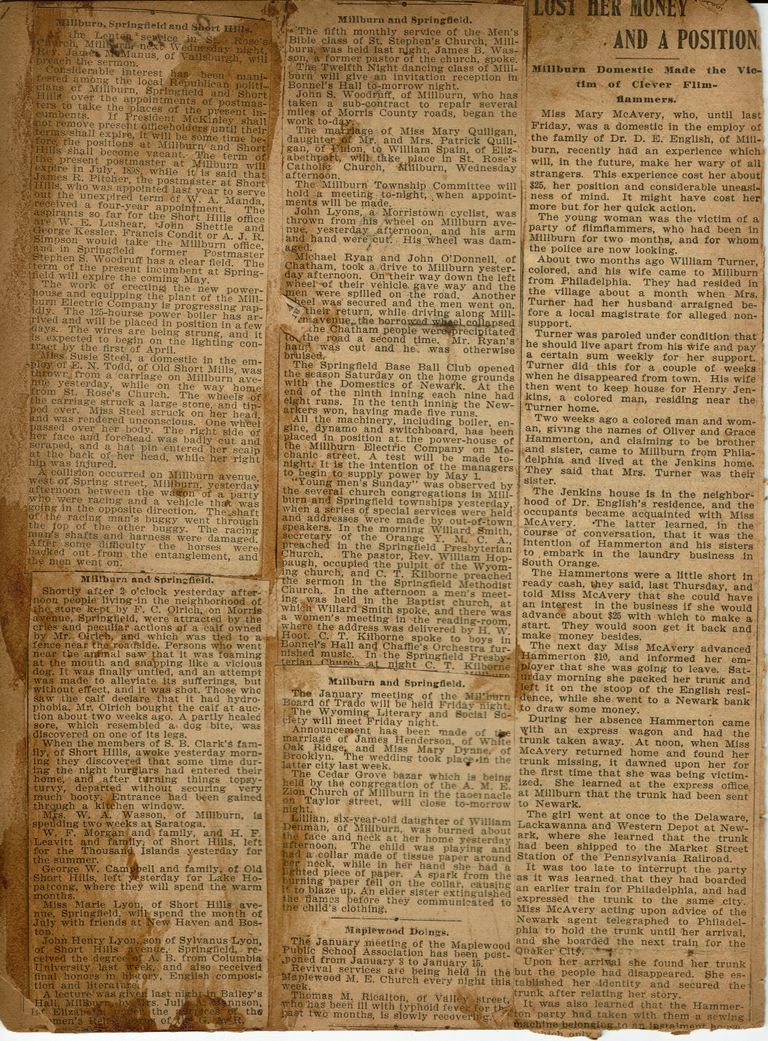          Flanagan Scrapbook: Postmaster Appointments, Millburn Electric Company picture number 1
   