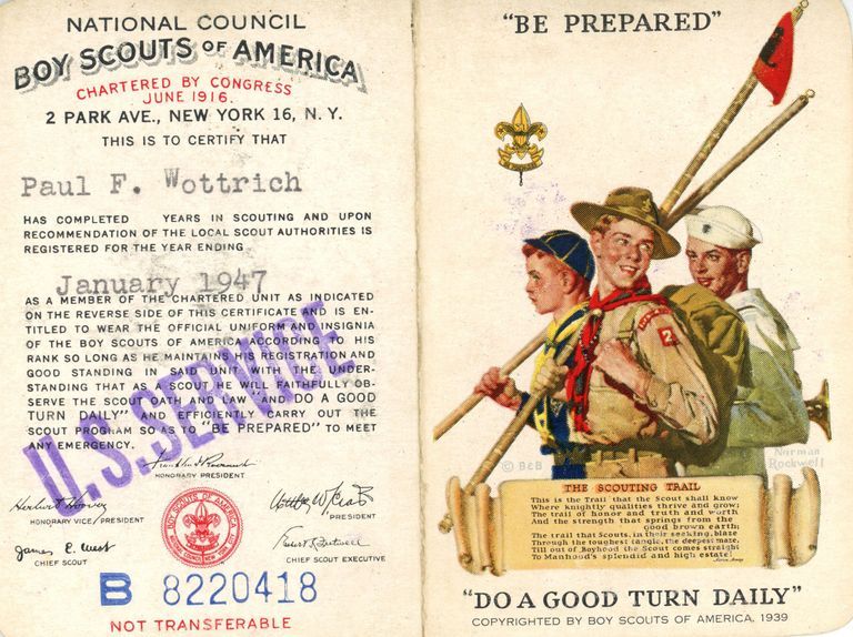          Boy Scouts: Paul Wottrich Boy Scout Registration Card, 1947 picture number 1
   