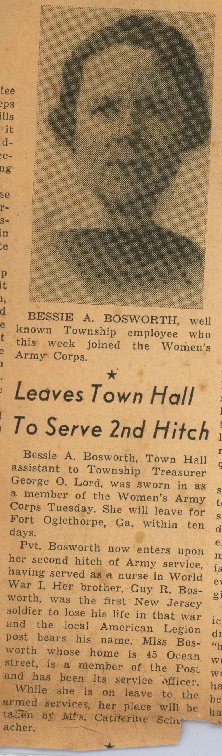          Bosworth: Bessie Bosworth Returns to Woman's Army Corps, 1944 picture number 1
   
