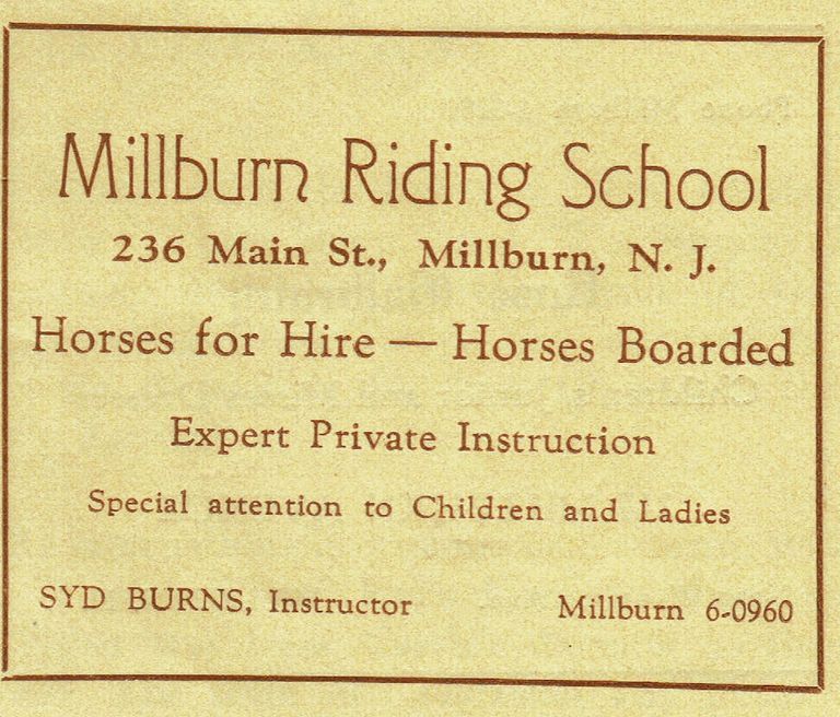          Millburn Riding School Advertisement, 1939 picture number 1
   