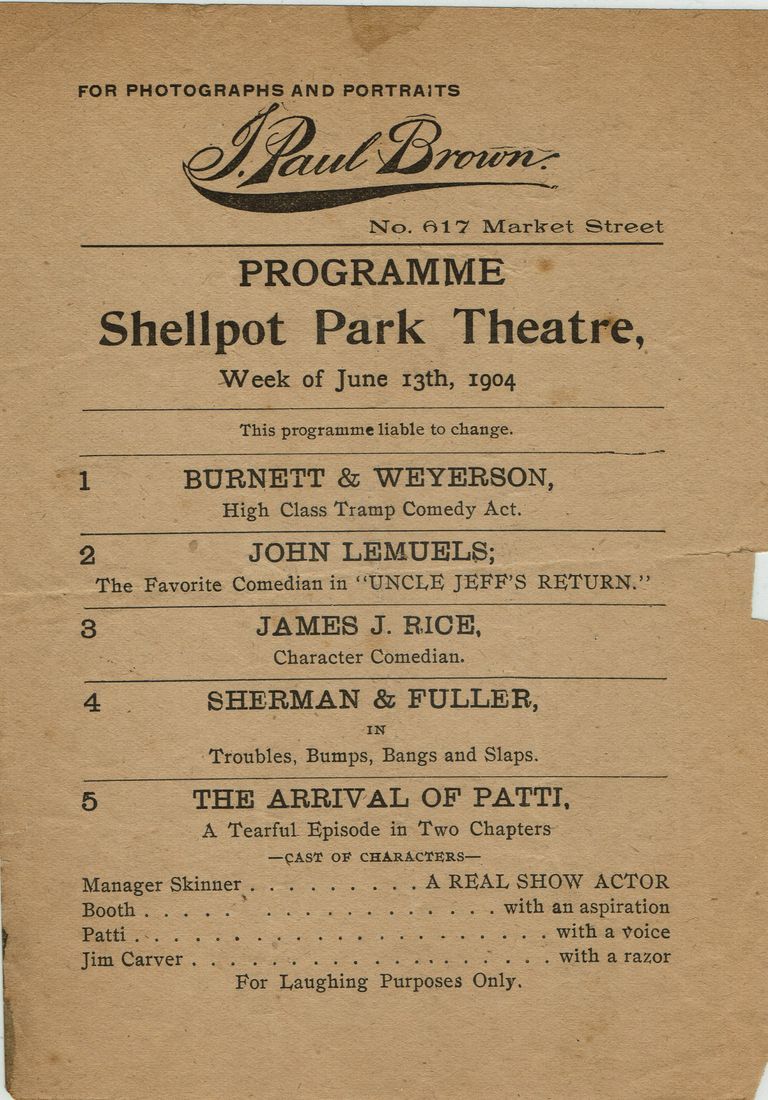          Flanagan: Shellpot Park Theatre Program, 1904 picture number 1
   