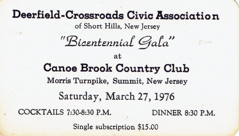          Deerfield-Crossroads: Deerfield-Crossroads Civic Association Bicentennial Gala Card, 1976 picture number 1
   