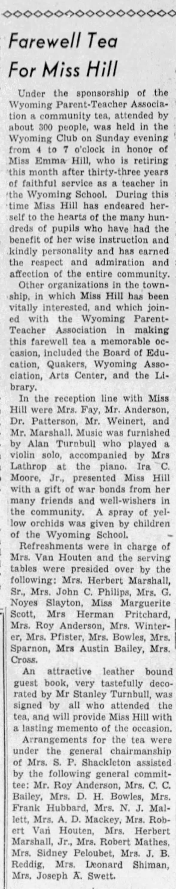          Millburn and Short Hills Item, June 15, 1944
   