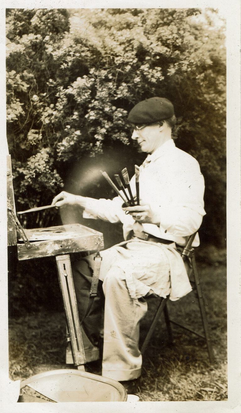          Millburn Art Center: Joseph Earl Schrack at Village Festival, 1944 picture number 1
   