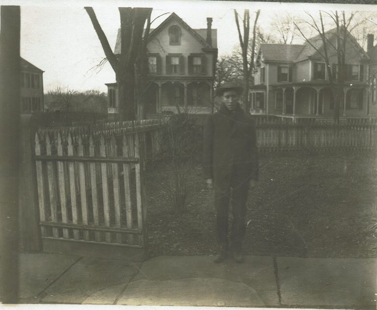          Marshall-Schmidt Album: Boy Standing on Sidewalk with Houses Behind picture number 1
   