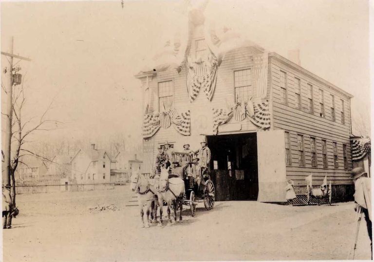          Semi-Centennial Celebration: Millburn Town Hall/Fire Station with Fire Truck, 1907 picture number 1
   