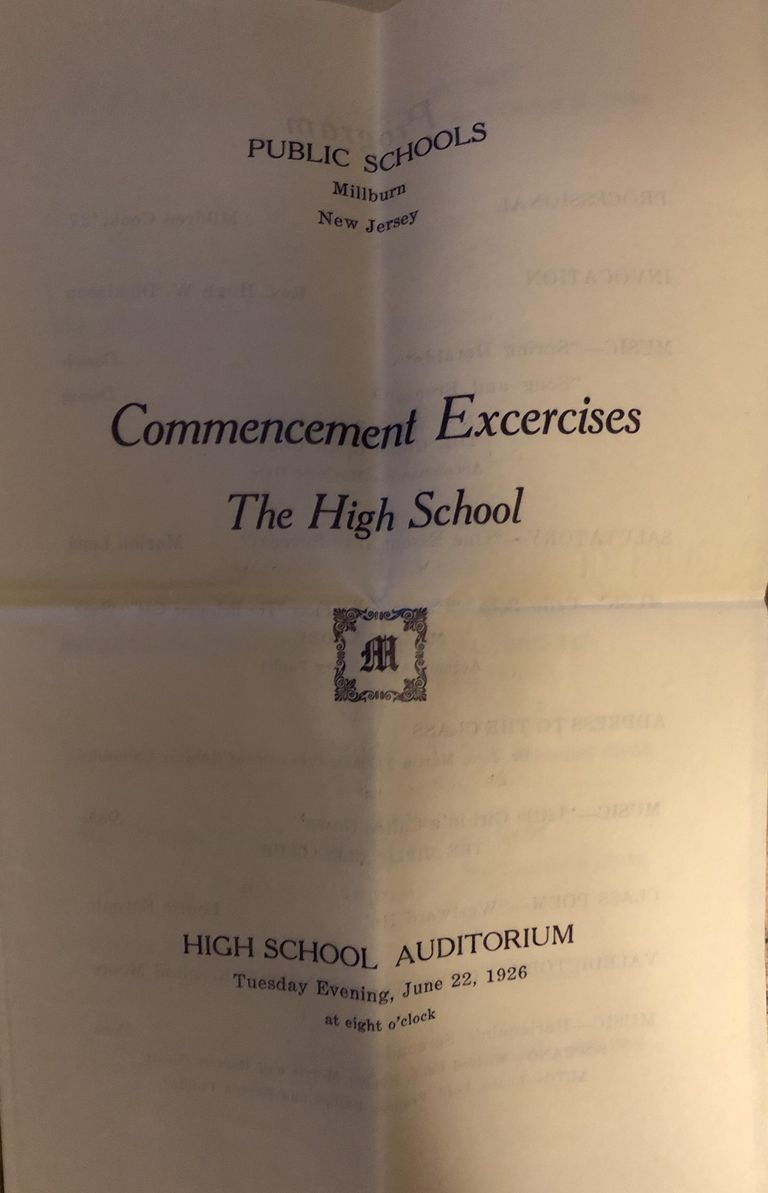         MHS Commencement Exercises Program, 1926
   