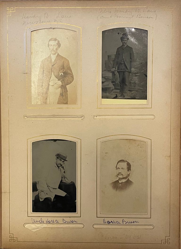          Hardy B. Lane (Hardy Bryan Lane, 1792-1856), New Bern, North Carolina, Uncle Hardy B. Lane, Uncle Horace Brison, Horace Brison (May 5, 1848-April 16, 1910)
   
