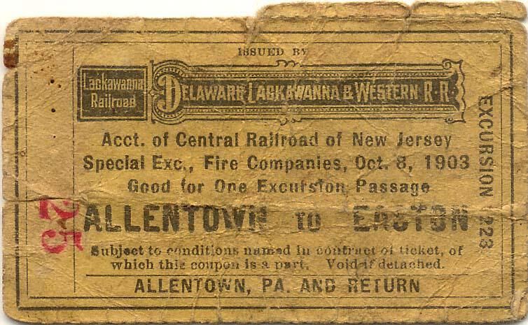          Delaware, Lakawanna & Western Railroad Allentown Ticket, 1903 picture number 1
   