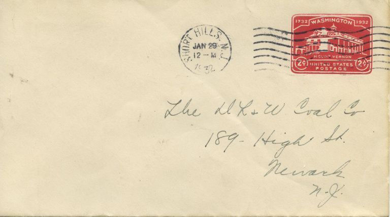          Delaware, Lackawanna & Western Coal: Envelope addressed to the D, L & W Coal Company, 1932 picture number 1
   