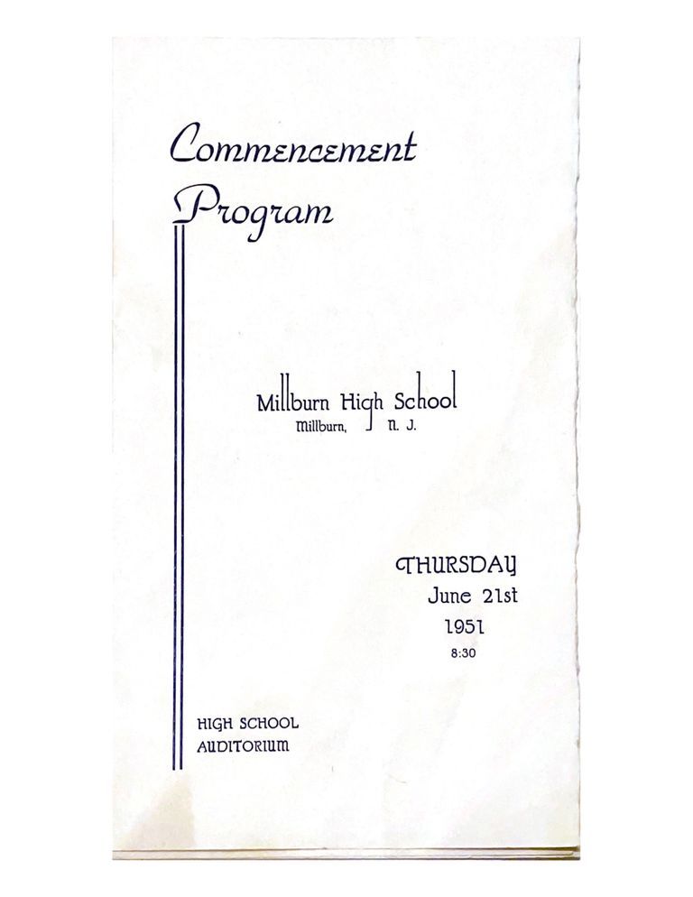          Millburn High School Commencement Program, 1951 picture number 1
   