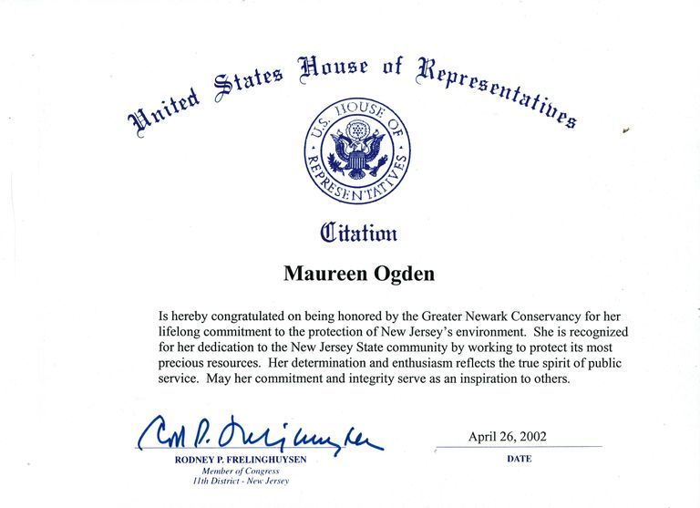          Ogden: Maureen Ogden Citation from House of Representatives, 2002 picture number 1
   