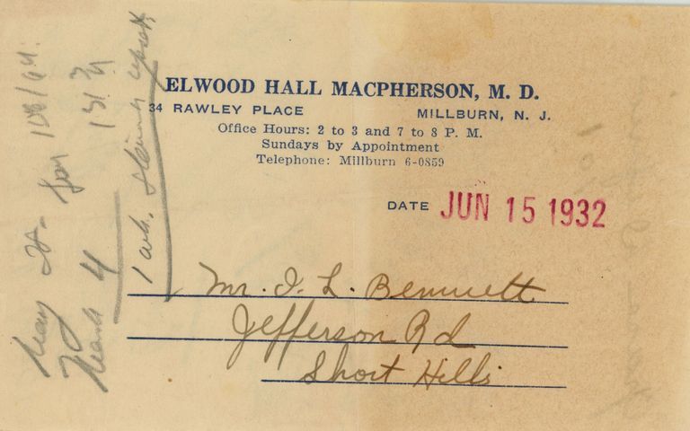          Macpherson: Elwood Hall Macpherson Office Card, 1932 picture number 1
   