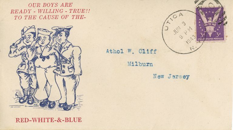          Cliff: Athol W.Cliff World War II Envelope, 1943 picture number 1
   