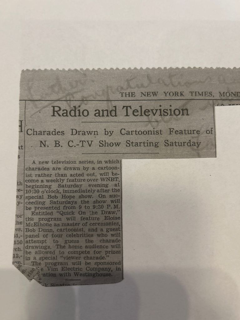          Dunn: Bob Dunn Appearance on the Bob Hope Show Announcement, 1950 picture number 1
   