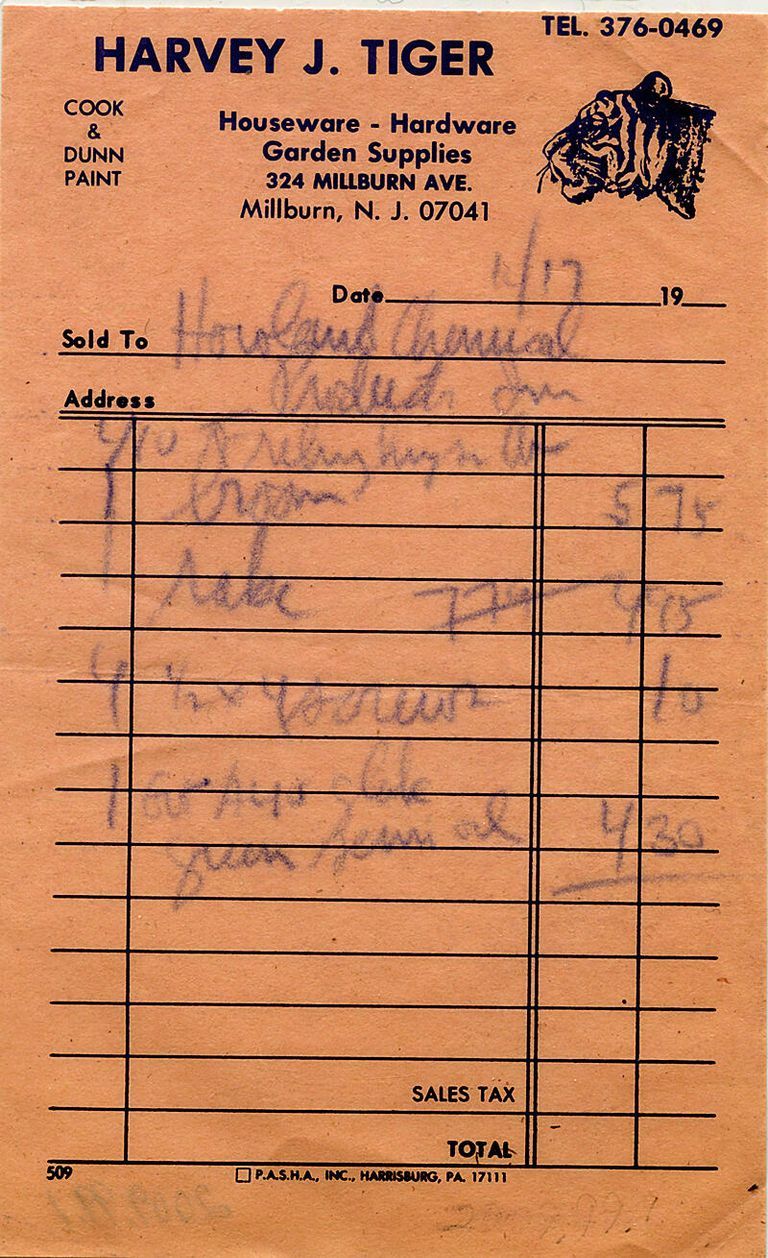          Harvey Tiger: Receipt from Harvey J. Tiger Hardware Store picture number 1
   