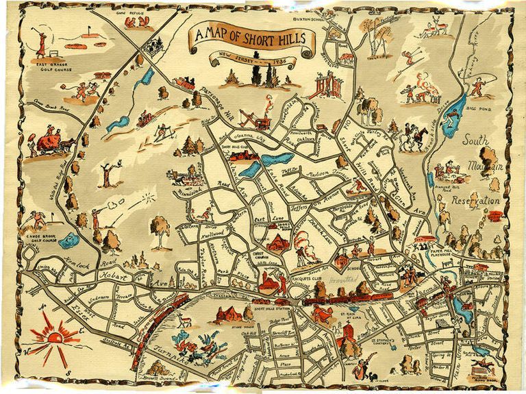          Map: 1936 Colored Map of Short Hills picture number 1
   