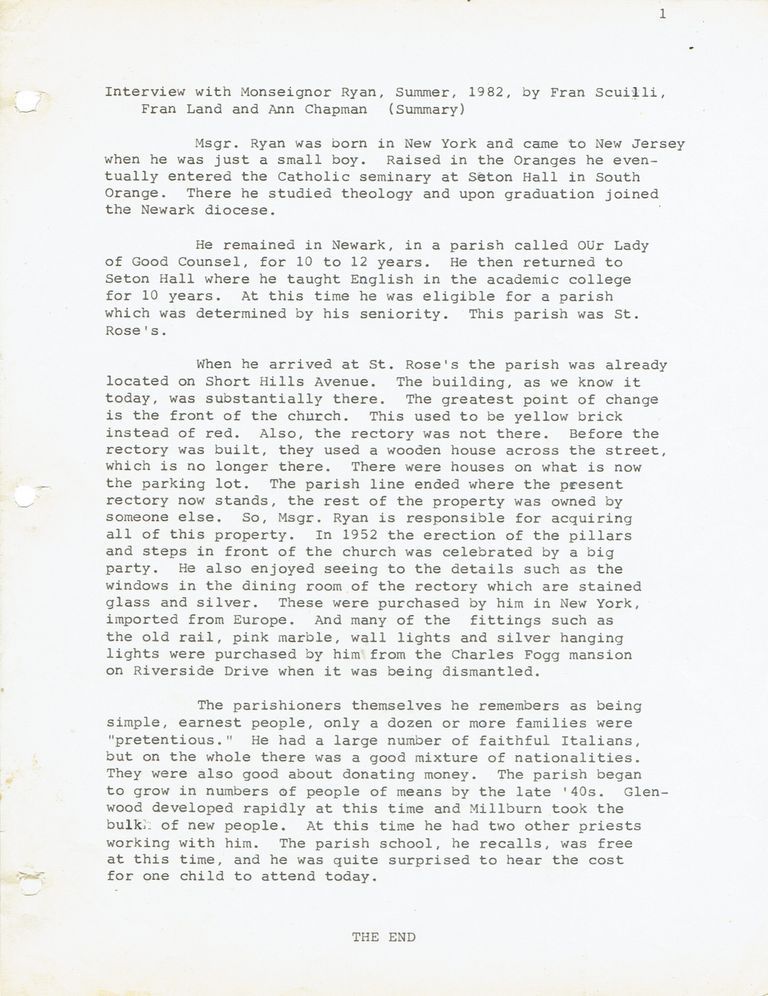          Oral History: Ryan, Monsignor, 1982 picture number 1
   