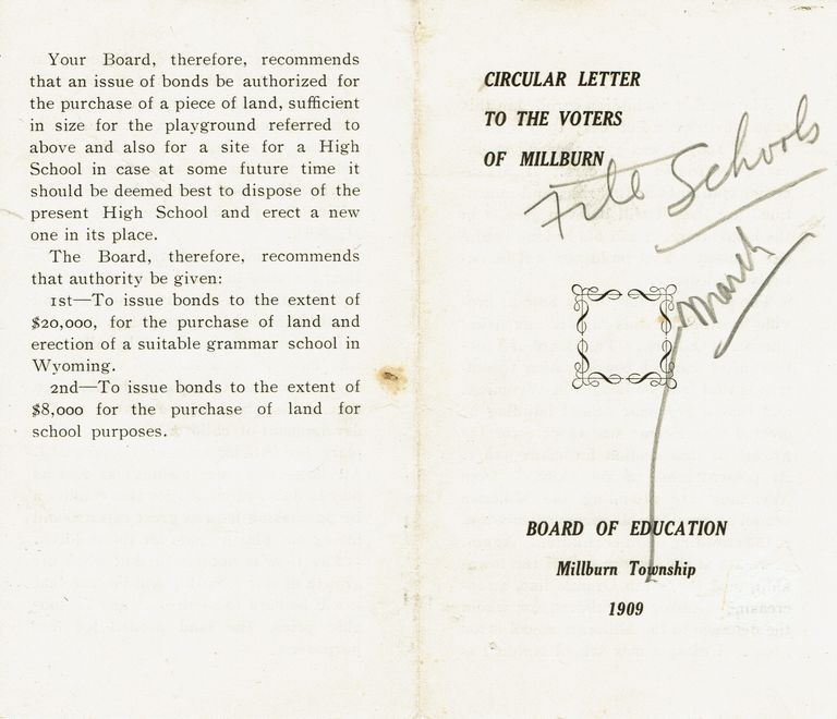          Board of Education: Circular to Millburn Voters, 1909 picture number 1
   