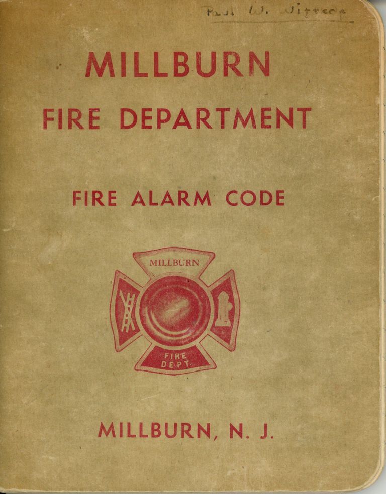          Fire Department: Millburn Fire Department Fire Alarm Code Book picture number 1
   
