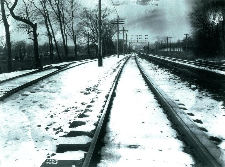          Delaware, Lackawanna and Western Railroad Tracks, January 1927 picture number 1
   